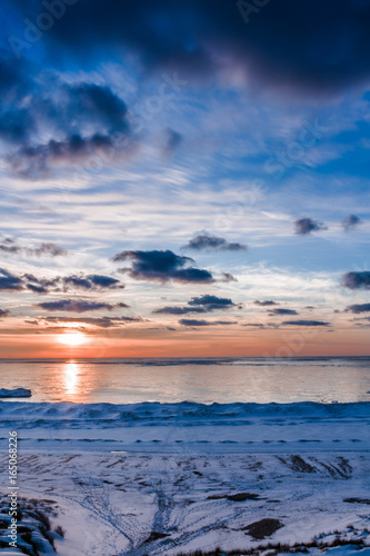 Lake Michigan Ufer im Winter