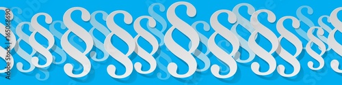 Paragraph white symbol paper banner on a blue background.