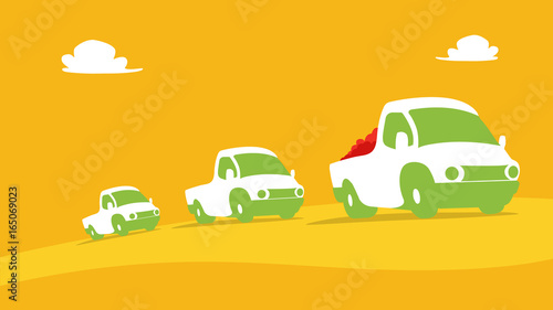 Abstract Vehicles background. Agriculture and Farming. Agrotourism. Agribusiness. Design elements for info graphic, websites and print media. Vector illustration