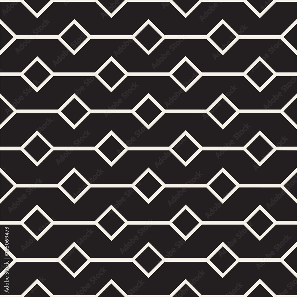 Abstract geometric lines lattice pattern. Seamless vector background. Black and white simple repeating texture. Abstract geometric lines lattice pattern. Seamless vector background. Black and white simple repeating texture.