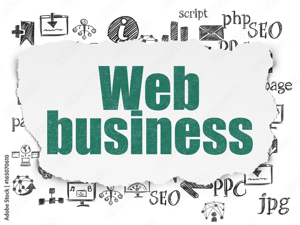 Fototapeta premium Web design concept: Web Business on Torn Paper background
