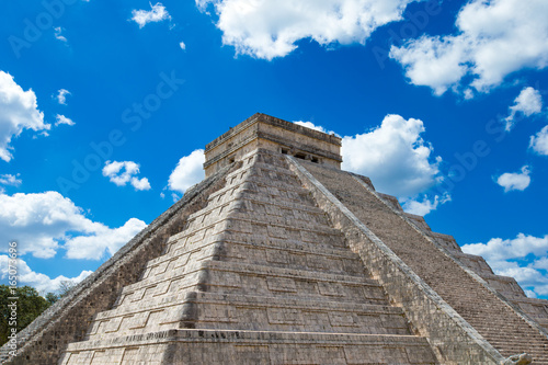 Kukulkan Pyramid in Chichen Itza Site  Mexico