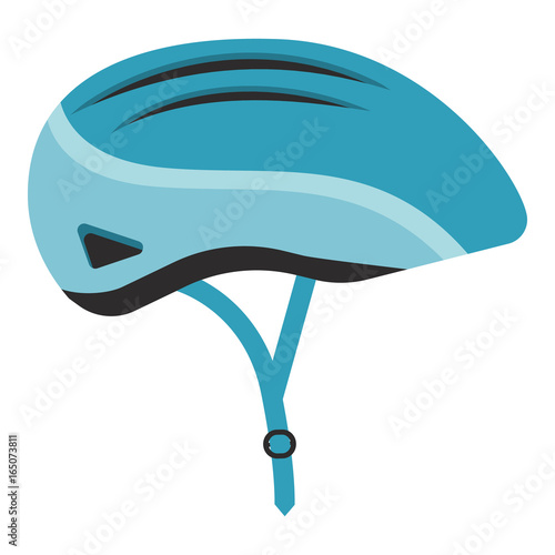 Blue Bicycle Helmet Isolated On A White Background. Vector.