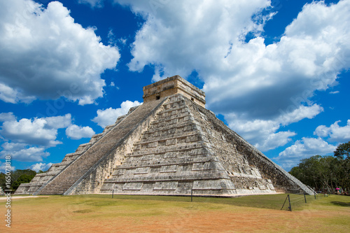 Kukulkan Pyramid in Chichen Itza Site  Mexico