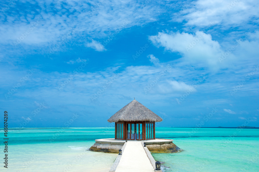 tropical Maldives island with beach