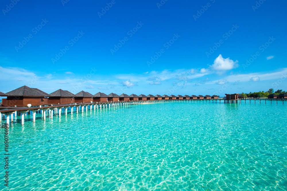 tropical Maldives island with beach