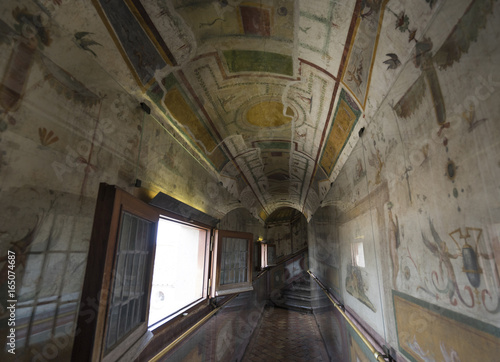 Castle Saint Angelo. Detail of ceiling. Interior view. Rome. Ita