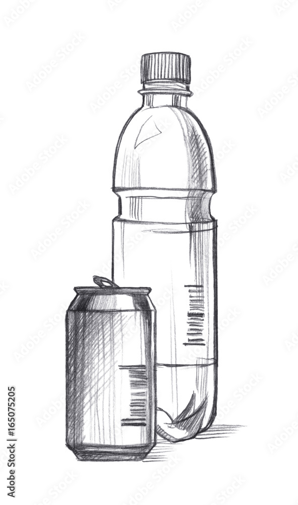 Sketch  big plastic bottle Royalty Free Vector Image