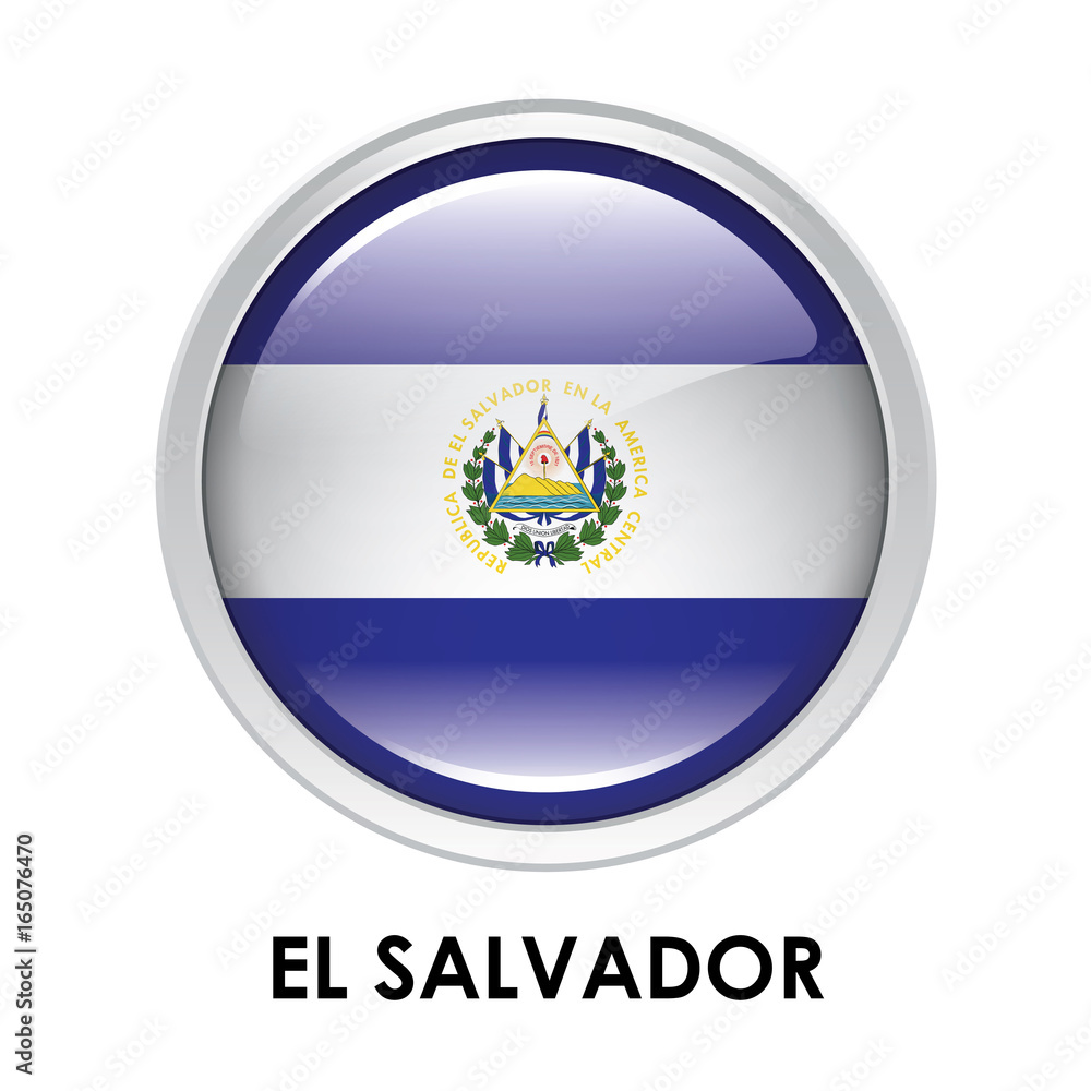 Round flag of El Salvador Round flag of El Salvador