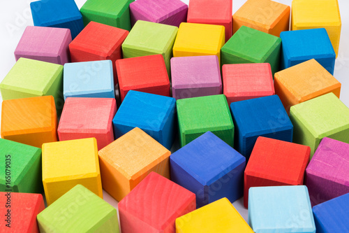 Blank colorful wood blocks. Baby block toys
