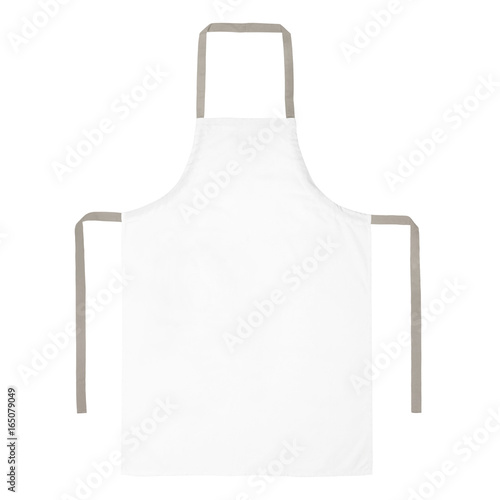 Blank white apron isolated on white background photo