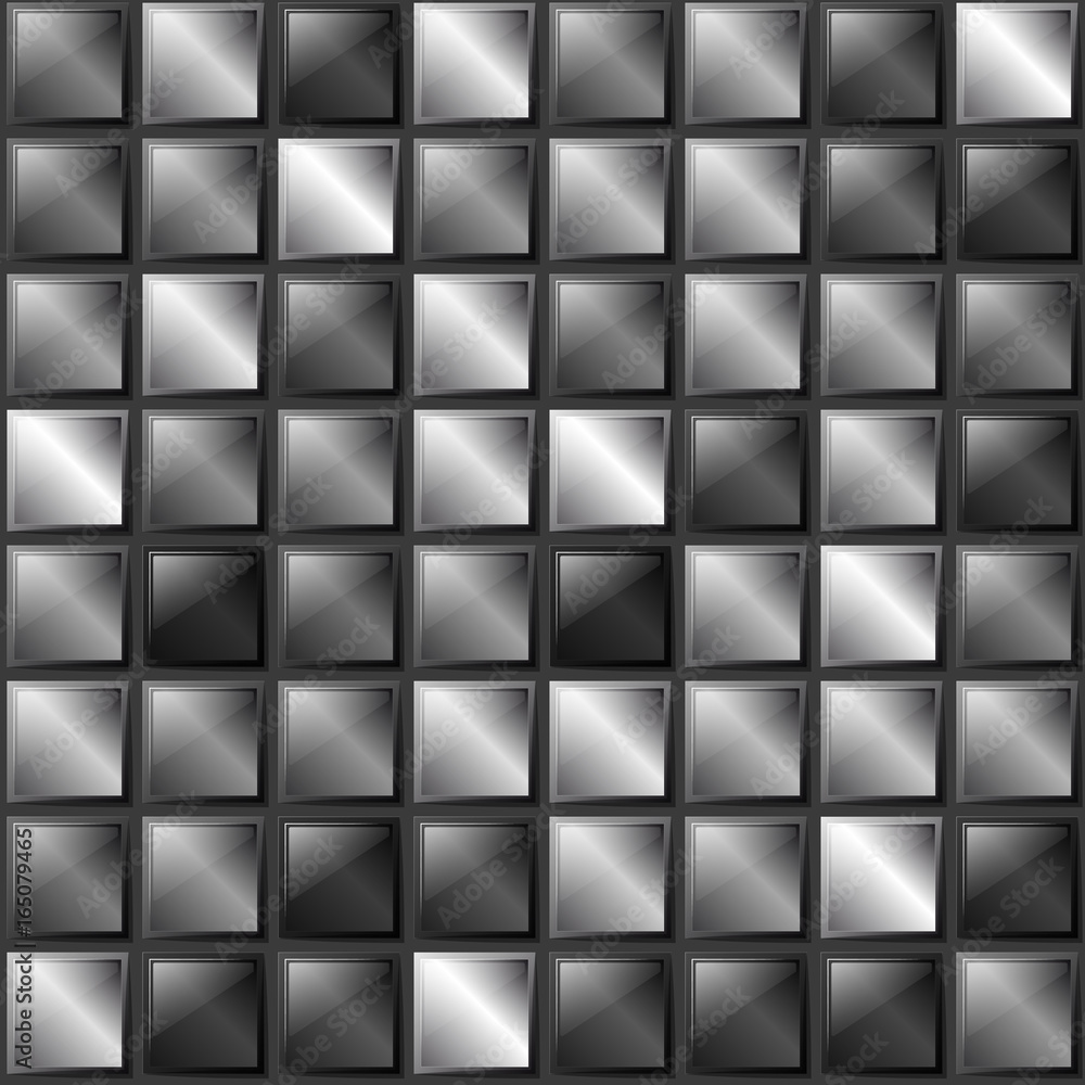 Checkers metal background of polished metal plates of different shades. Production, plant or factory. Checkers metal background of polished metal plates of different shades. Production, plant or factory.