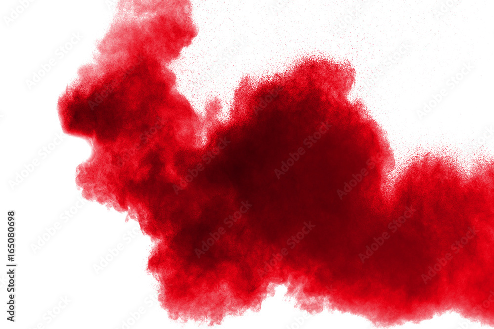 Abstract design of red powder cloud