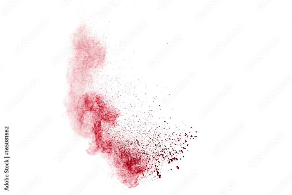 Abstract design of red powder cloud