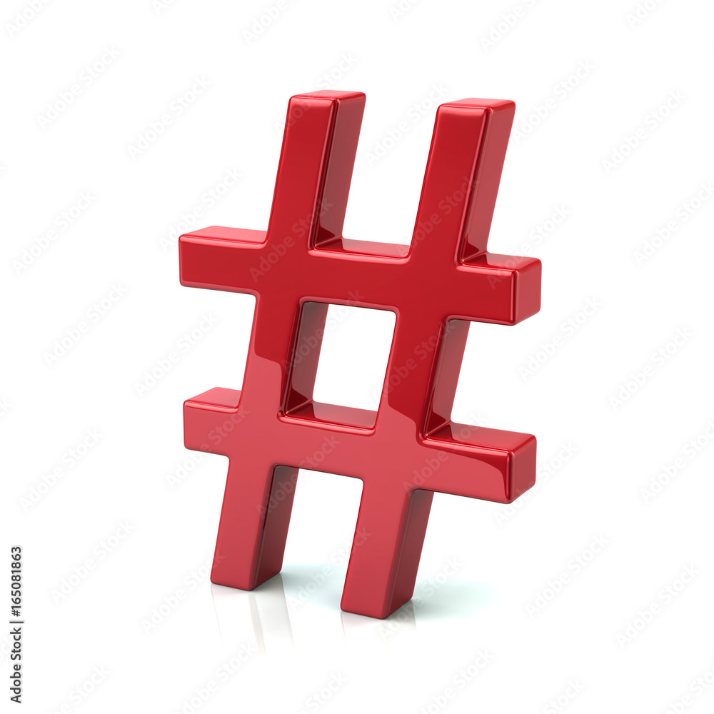 Obraz premium Red hashtags icon