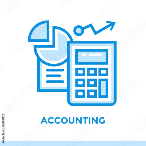Linear icon ACCOUNTING of finance, banking. Suitable for mobile apps, websites and design templates