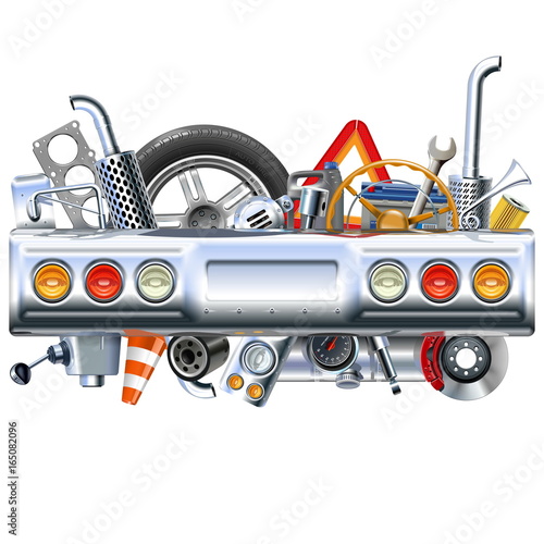 Vector Rear Car Part with Spares