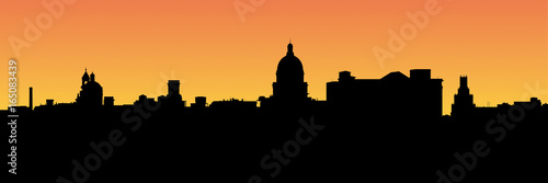 Skyline silhouette of the city of Havana, Cuba.