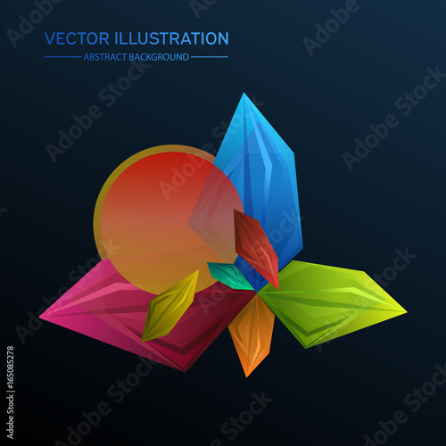 Abstract facets. perspective geometric unusual background. Colourful vector illustration.