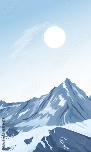 Mountain peaks background