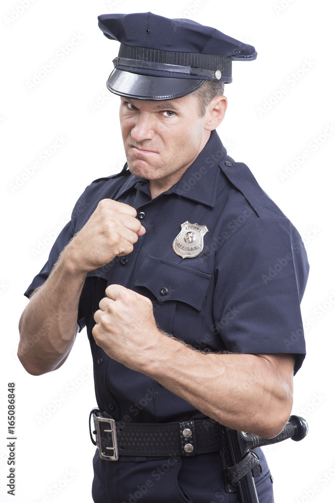 Bully cop on white background Bully cop on white background