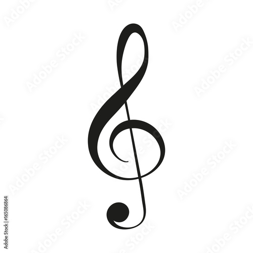 Violin clef G key isolated vector