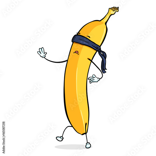 Vector Banana Character with Blinding Bandage