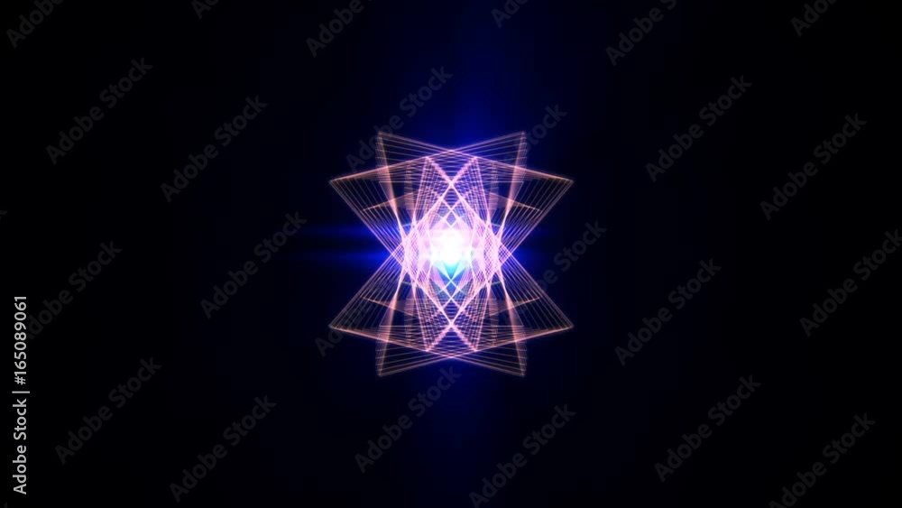 Animation depicting light rays circling an abstract triangle. Animation depicting light rays circling an abstract triangle.