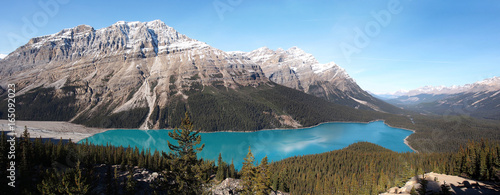 Mountain view and lake panorama
