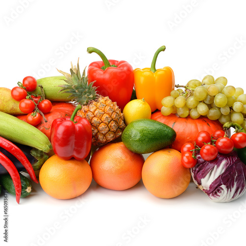 fruit and vegetable isolated on white