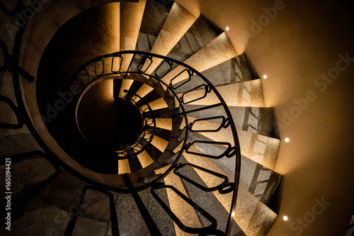 Staircase in a wine chateau  Bordeaux  France
