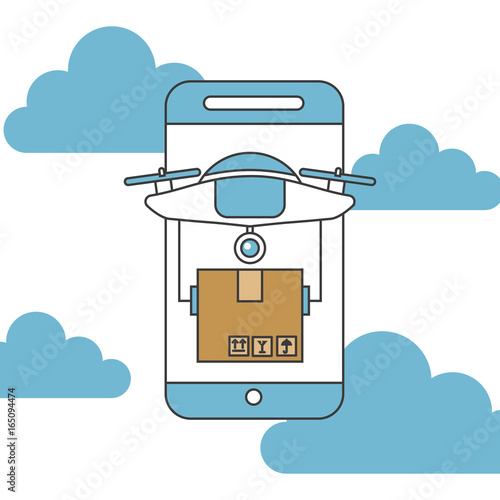 Drone send correspondences icon vector illustration design graphic