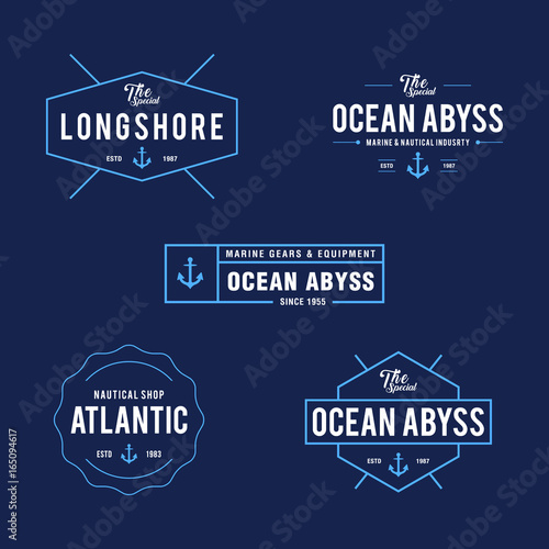 Vintage Nautical and Ocean Label Badge, Retro design element