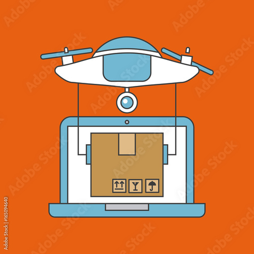 Drone send correspondences icon vector illustration design graphic
