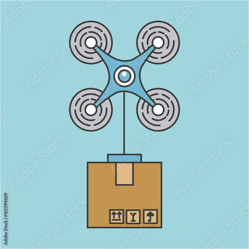 Drone send correspondences icon vector illustration design graphic