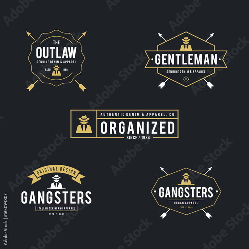 Vintage Gentleman suit badge and label