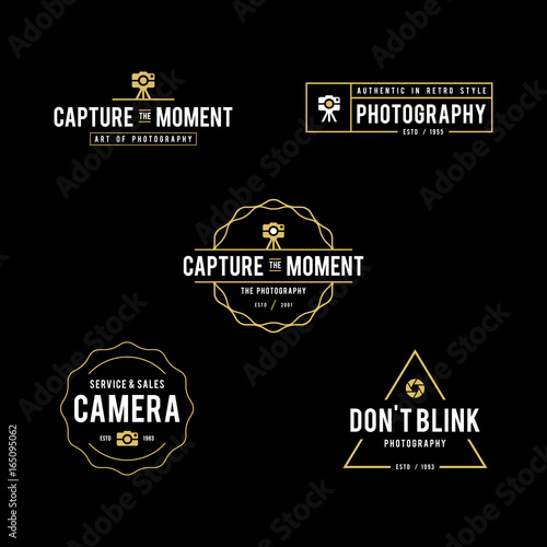 Set of Vintage photography badges and labels