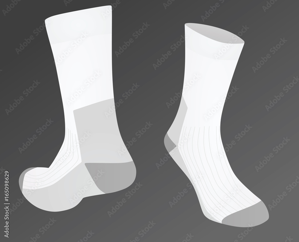 Socks front and back view. vector illustration Stock Vector | Adobe Stock