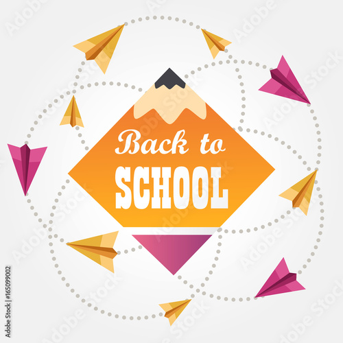 back to school. Stylized school yellow pencil.