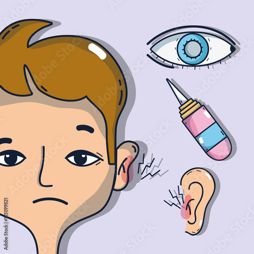 sickness otitis and conjunctivitis with medical treatment