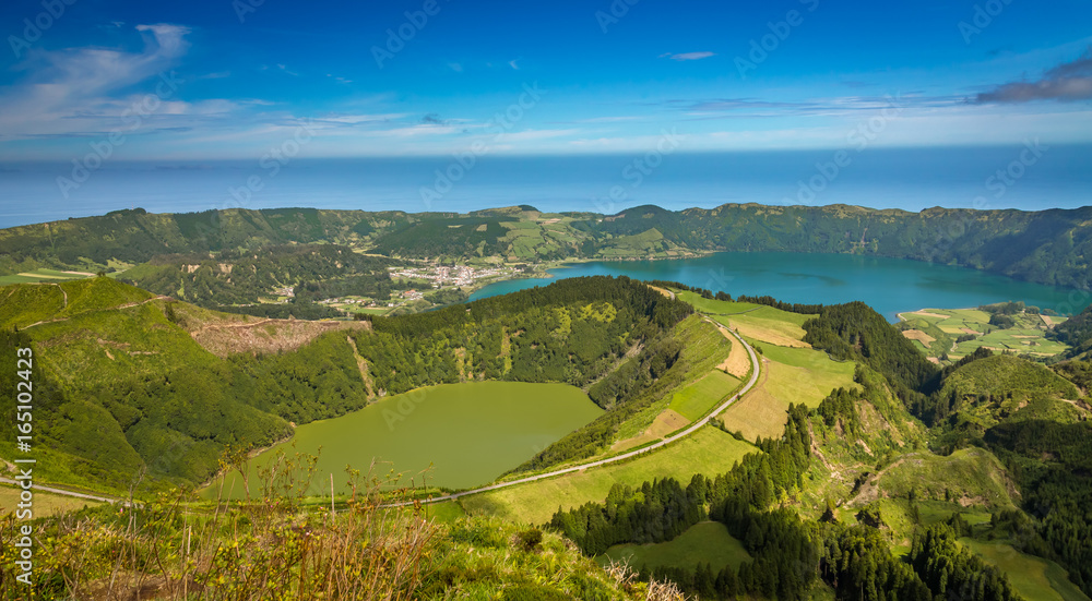 Beautiful lake of Sete Cidades, Azores, Portugal Europe