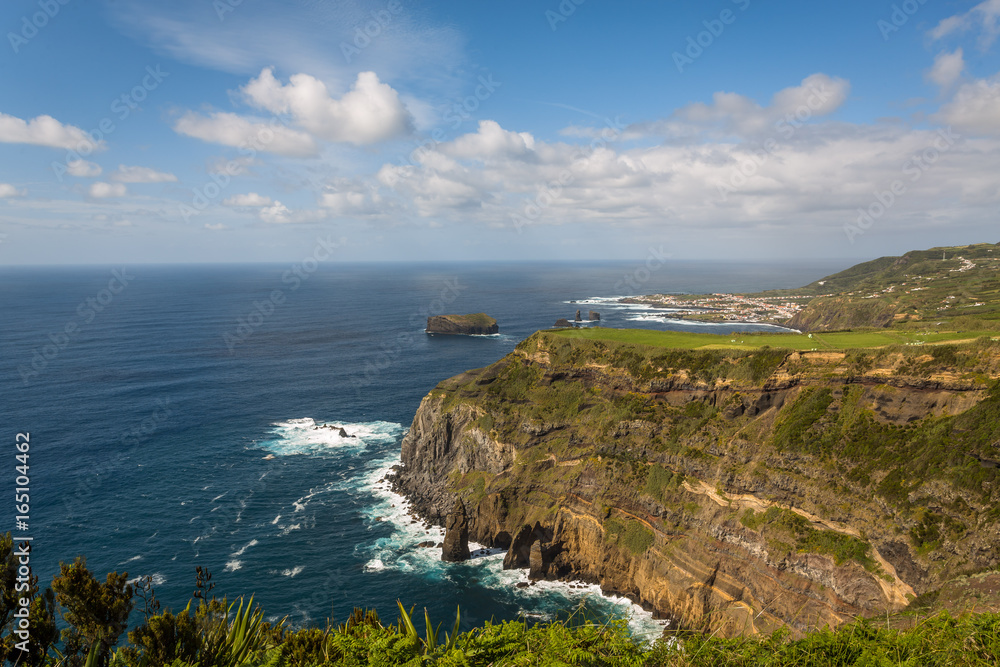 View on Atlantic Ocean Coast, Sao Miguel island, Azores, Portugal