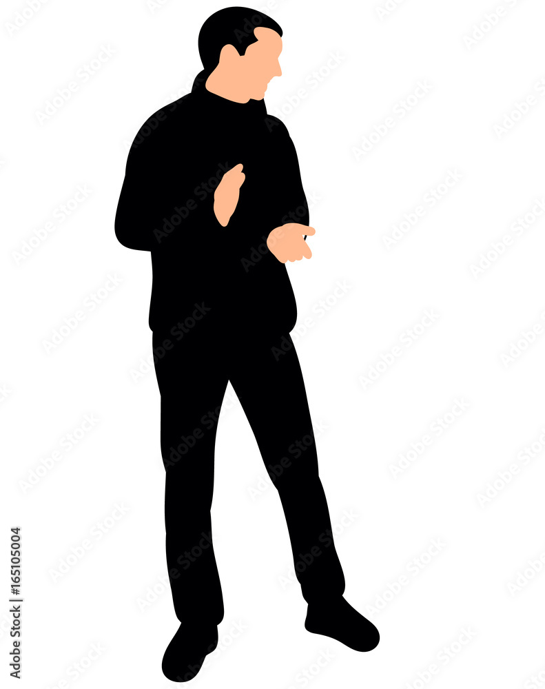 Vector, isolated, silhouette man rejoicing Vector, isolated, silhouette man rejoicing