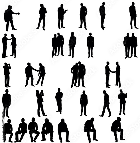 Vector  isolated  silhouette of man  collection