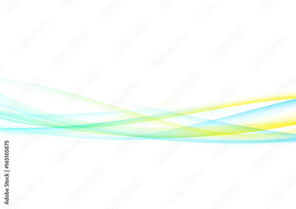 Bright fresh colorful swoosh lines flow. Modern transparent speed light divider footer template background