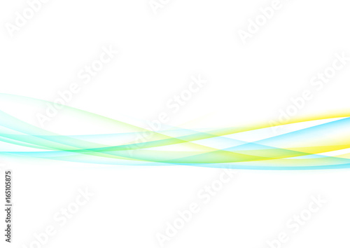 Bright fresh colorful swoosh lines flow. Modern transparent speed light divider footer template background