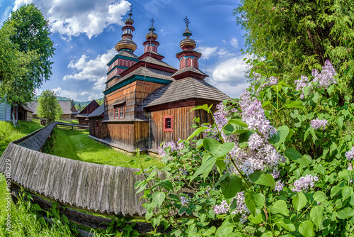 Wooden church in museum Mikulasova in museum, Slovakia photo