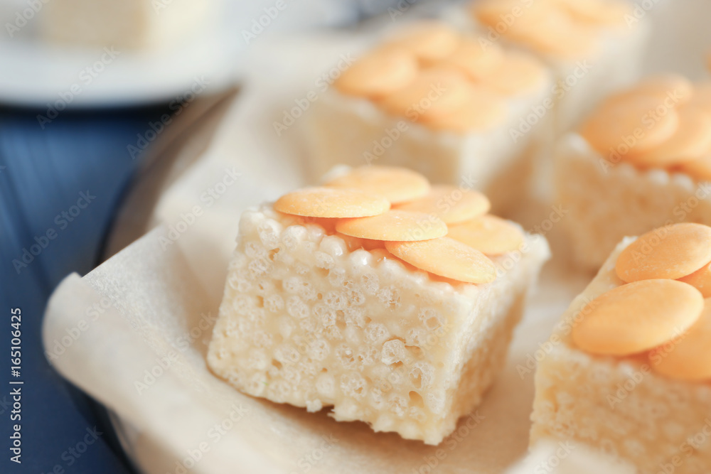 Rice crispy treats, closeup