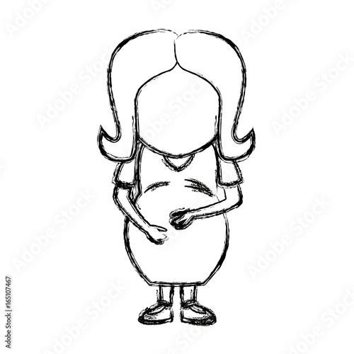 cute pregnant woman caressing her belly