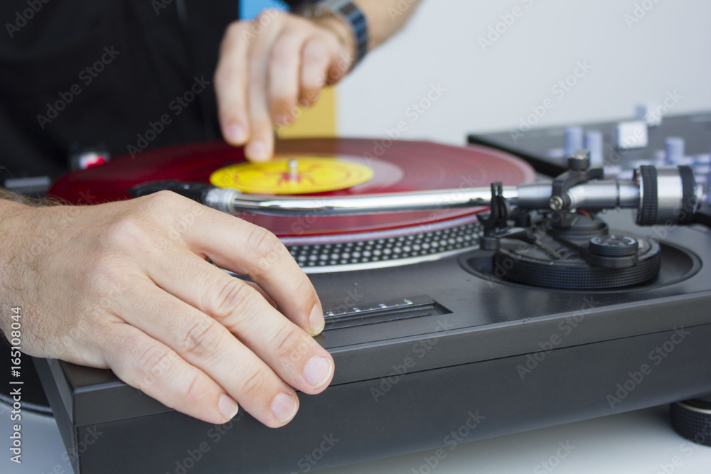 DJ's spinning records DJ's spinning records